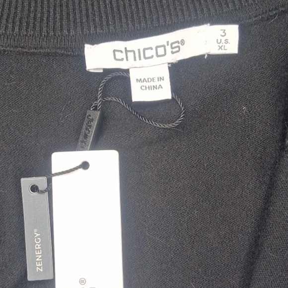 NWT Chico’s Zenergy Luxe Cashmere Blend Royal Blue Colorblock Pullover Sweater - Picture 4 of 16